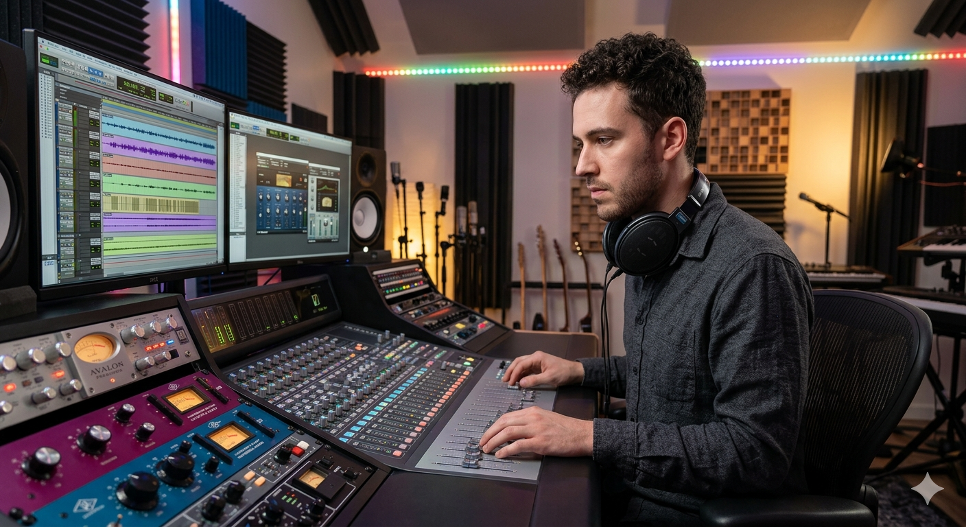 DJ preparing for a performance